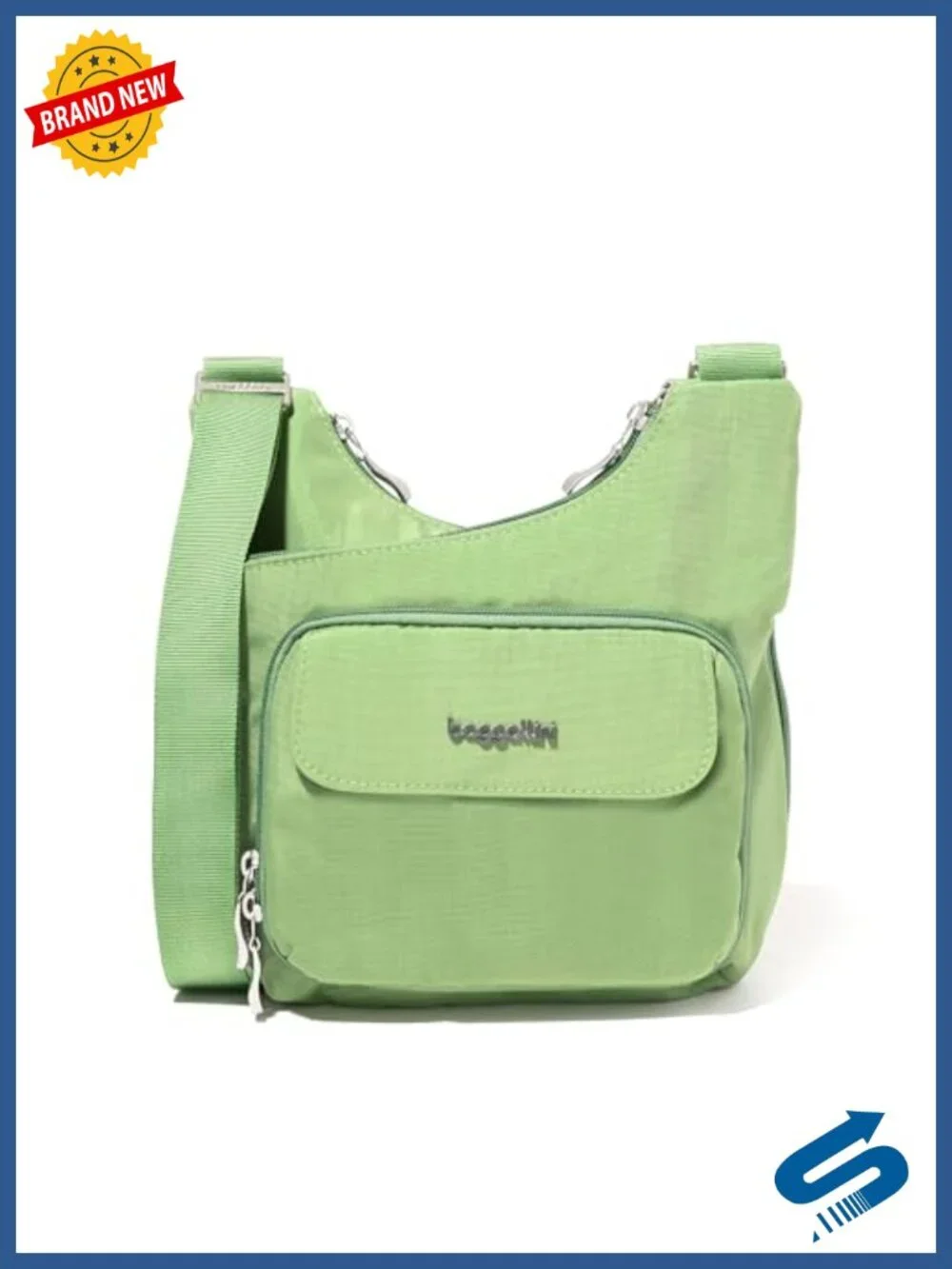 Lightweight Nylon Crossbody Bag with Wallet Organization, Adjustable Strap